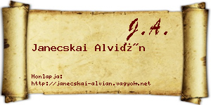 Janecskai Alvián névjegykártya